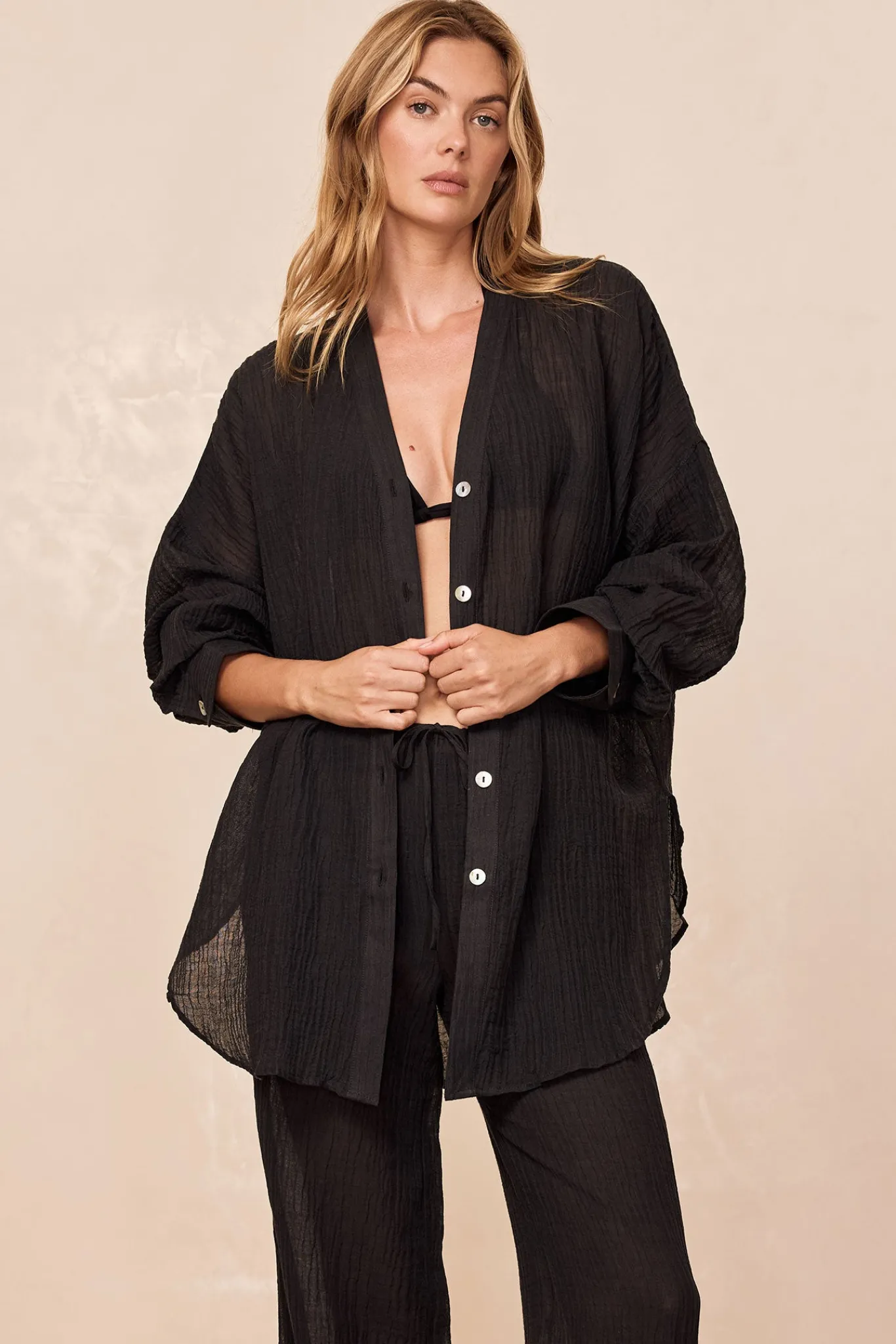 Monday Swimwear Tops^Barcelona Tunic - Crinkle Linen