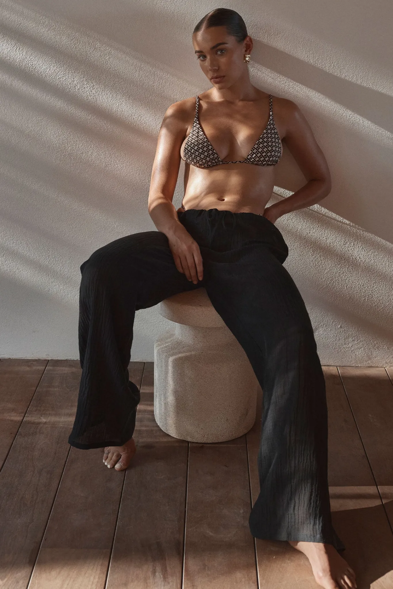 Monday Swimwear Bottoms^Belize Pant - Crinkle Linen