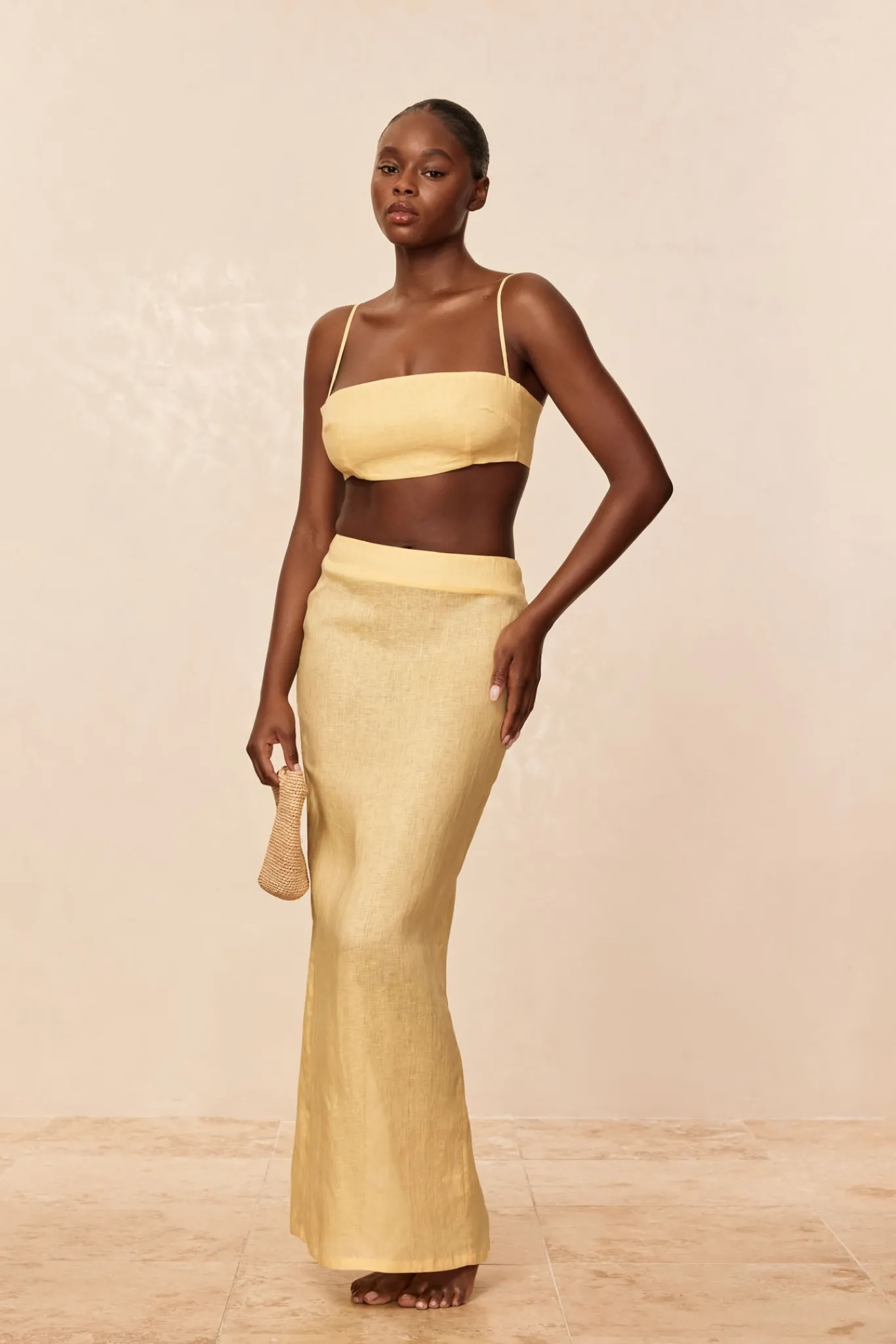 Monday Swimwear Bottoms^Fontelina Linen Skirt - Honey