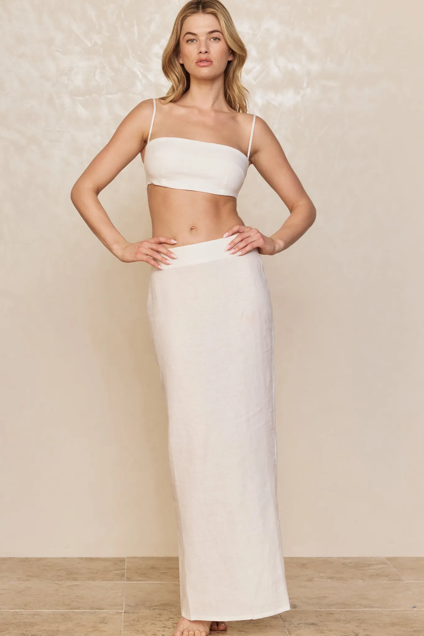 Monday Swimwear Bottoms^Fontelina Linen Skirt - White