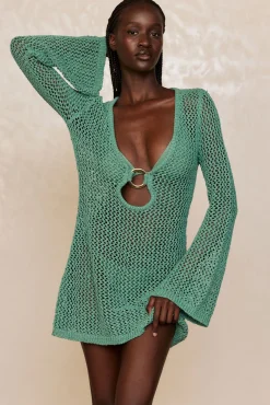 Monday Swimwear Knitwear|Dresses^Montego Mini Dress - Pond Petit Crochet