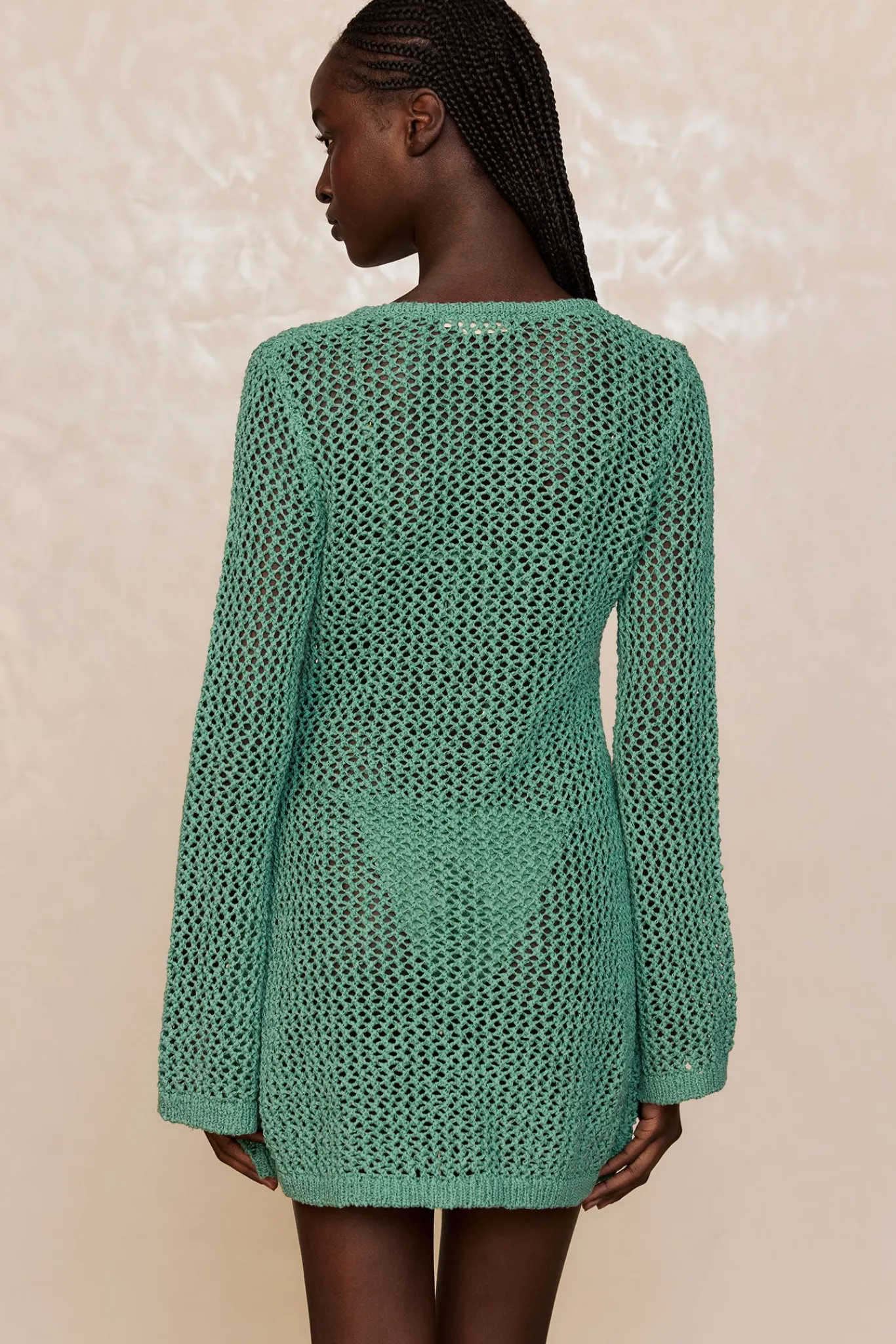 Monday Swimwear Knitwear|Dresses^Montego Mini Dress - Pond Petit Crochet