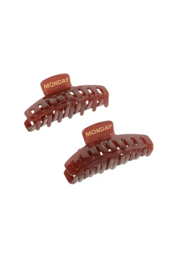 Monday Swimwear Essentials^Staniel Cay Medium Hair Clip Set - Brown